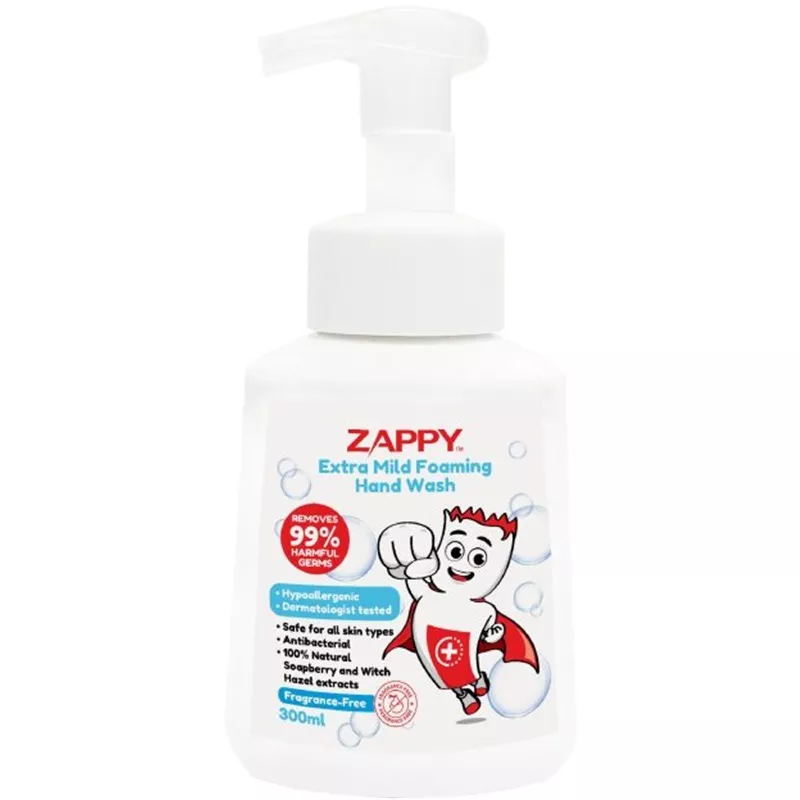 ZAPPY EXTRA MILD FOAMING HAND WASH FRAGRANCE-FREE 300ML
