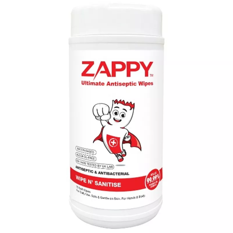 ZAPPY ULTIMATE ANTISEPTIC WIPES CANISTER 70'S