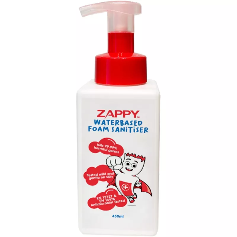 ZAPPY WATERBASED FOAM SANITISER 450ML